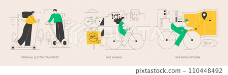 Urban transportation abstract concept vector illustrations. Urban transportation abstract concept vector illustrations. 110448492
