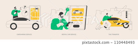 Passenger transportation services abstract concept vector illustrations. 110448493