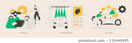Vehicle maintenance business abstract concept vector illustrations. 110448495