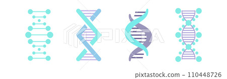 DNA Icons as Genetic Sign and Element Vector Set 110448726