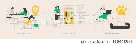 Inclusive public places abstract concept vector illustrations. Inclusive public places abstract concept vector illustrations. 110448951