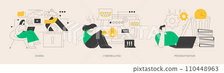 Social engineering abstract concept vector illustrations. 110448963