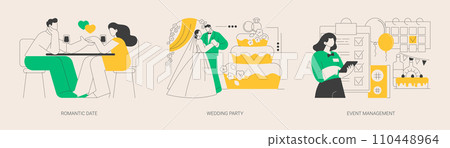 Love story abstract concept vector illustrations. 110448964
