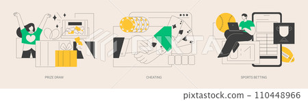 Online gambling abstract concept vector illustrations. 110448966