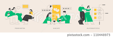 Social interactions abstract concept vector illustrations. 110448973