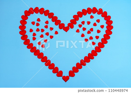 Heart love. Red heart shape from small hearts. Valentine's day lovers. Heart love. Red heart shape from small hearts. Valentine's day lovers. 110448974