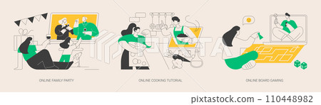 Quarantine leisure time abstract concept vector illustrations. 110448982
