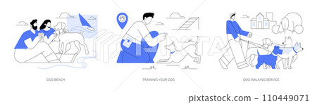 Pet in the city isolated cartoon vector illustrations se 110449071