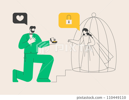 Forced marriage abstract concept vector illustration. 110449110