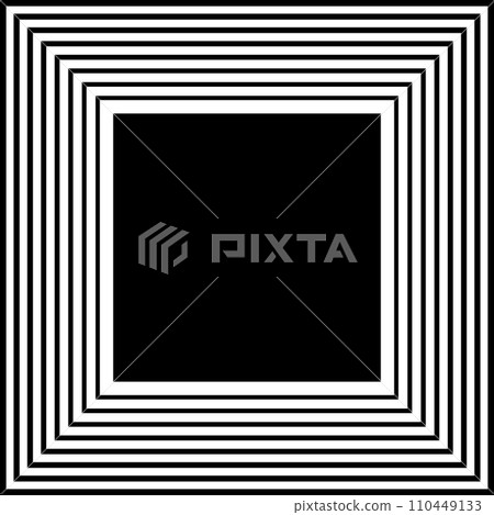 Geometric Square Picture Frame. Black and White Background.  Vector Art. 110449133
