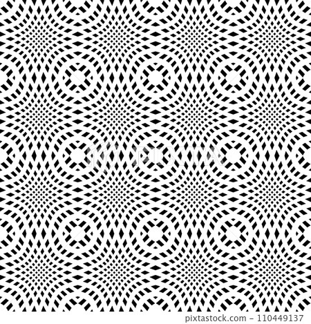 Abstract Seamless Geometric Op Art Black and White Pattern. Vector Illustration. 110449137
