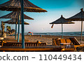 Spille beach during sunset in Albania  110449434