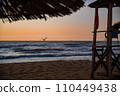 Spille beach during sunset in Albania  110449438
