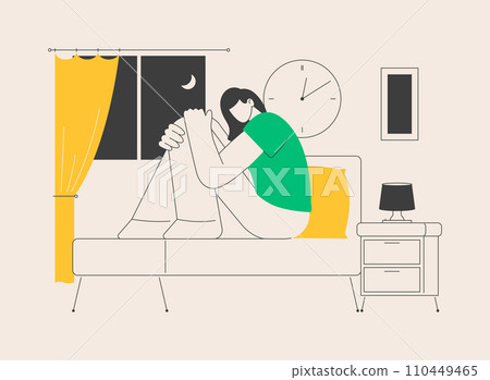 Sleep behavior disorder abstract concept vector illustration. Sleep behavior disorder abstract concept vector illustration. 110449465