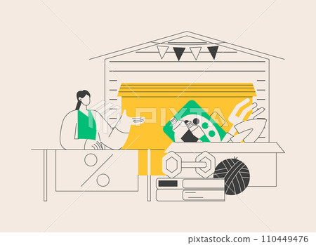 Garage sale abstract concept vector illustration. 110449476