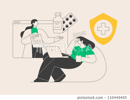 Telehealth abstract concept vector illustration. Telehealth abstract concept vector illustration. 110449485