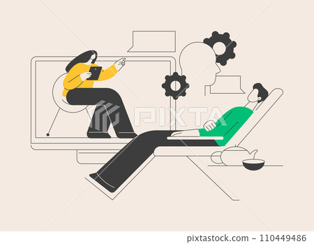 Online therapy abstract concept vector illustration. Online therapy abstract concept vector illustration. 110449486