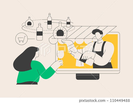 Alcohol E-commerce abstract concept vector illustration. Alcohol E-commerce abstract concept vector illustration. 110449488