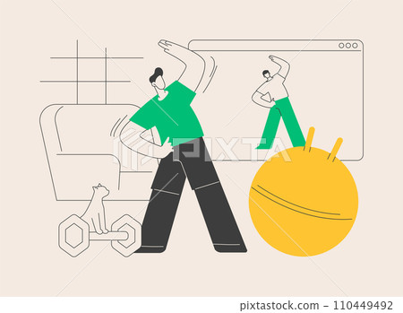 Home gymnastics abstract concept vector illustration. 110449492