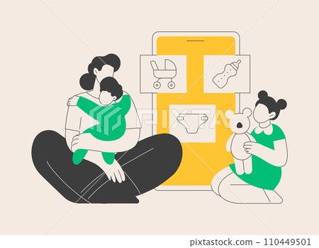 Babysitting services abstract concept vector illustration. 110449501