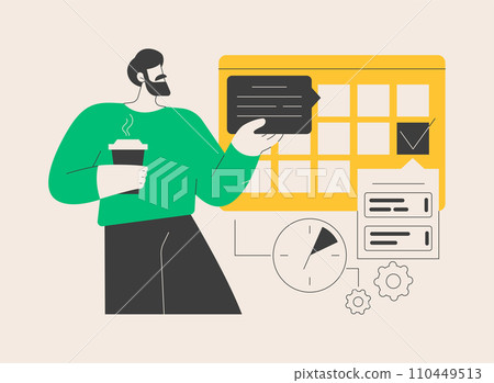 Set up daily schedule abstract concept vector illustration. Set up daily schedule abstract concept vector illustration. 110449513