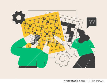 Do a crossword and sudoku abstract concept vector illustration. Do a crossword and sudoku abstract concept vector illustration. 110449520