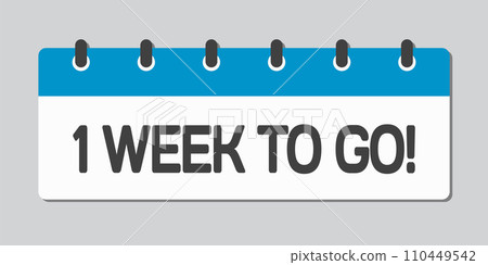 Countdown weekly calendar icon - 1 week to go 110449542