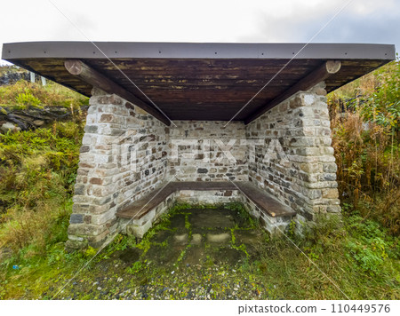 View of the shelter at Bonny Glen in County Donegal - Ireland. 110449576