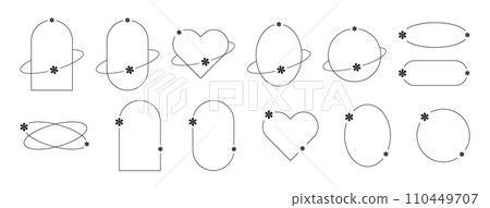 Aesthetic frames with y2k elements and aura. Borders with decorations with flowers. Collection of vector isolated illustrations on a white background. Aesthetic frames with y2k elements and aura. Borders with decorations with flowers. Collection of vector isolated illustrations on a white background. 110449707