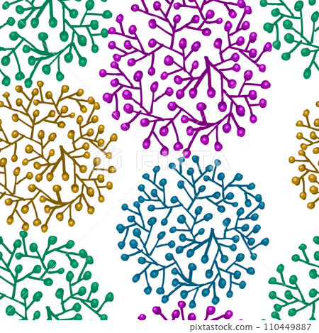 Seamless pattern, glad flowers. Continuous background, cute vector flower. Stylish repeating design. hand drawing. Not AI, Vector illustration 110449887