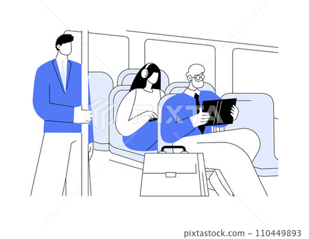 Going to work by bus abstract concept vector illustration. 110449893
