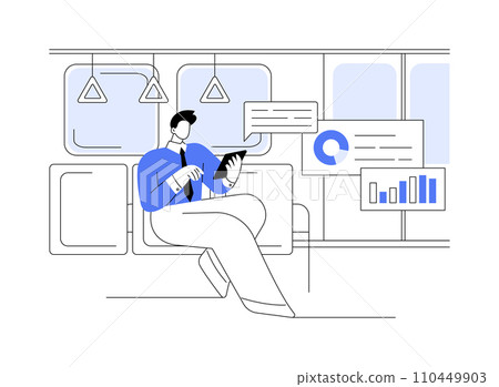 Working on the way abstract concept vector illustration. 110449903