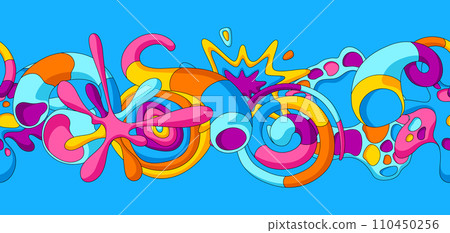 Pattern with abstract shapes. Cartoon cute trendy creative image. 110450256