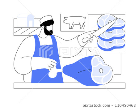 Farm meat products isolated cartoon vector illustrations. Farm meat products isolated cartoon vector illustrations. 110450468