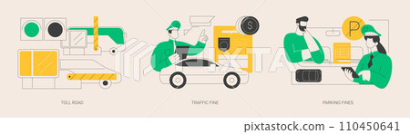 Driving rules violation abstract concept vector illustrations. 110450641