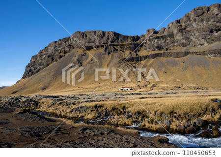 Cascade waterfall Fossalar, Iceland 110450653