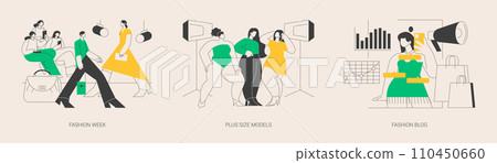 Fashion industry abstract concept vector illustrations. Fashion industry abstract concept vector illustrations. 110450660