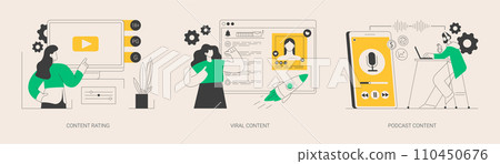 Media and tv content abstract concept vector illustrations. 110450676