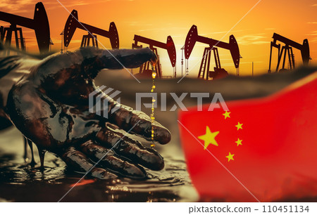 Oil pipeline and natural gas. Destruction Oil pipeline. pilled oil at oil field. 110451134