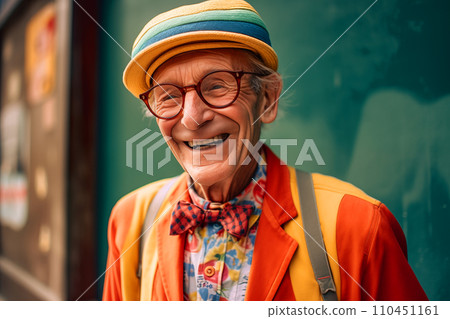 Elderly man with a cheerful smile. 110451161