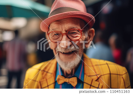 Elderly man with a cheerful smile. 110451163