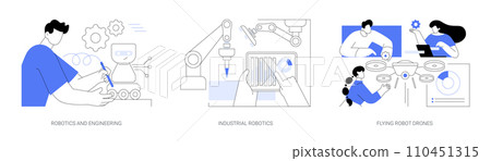 Robotics research isolated cartoon vector illustrations se 110451315