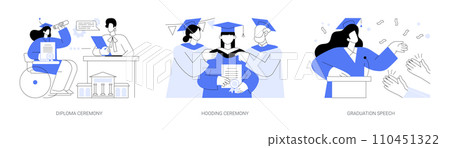 Graduation ceremony isolated cartoon vector illustrations se Graduation ceremony isolated cartoon vector illustrations se 110451322