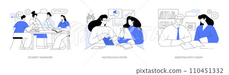 Peer tutoring isolated cartoon vector illustrations se Peer tutoring isolated cartoon vector illustrations se 110451332