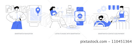Smartwatch use isolated cartoon vector illustrations se 110451364