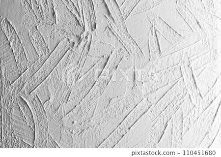 White wall with decorative stucco pattern. Front view, background photo White wall with decorative stucco pattern. Front view, background photo 110451680