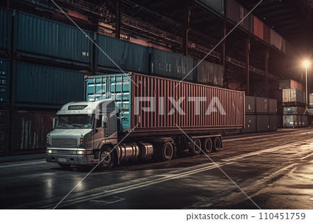Shipping Containers in sea port. 110451759