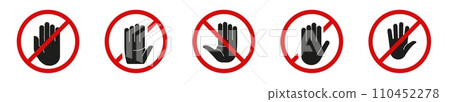 Restricted area crossed hand sign. Access denied Restricted area crossed hand sign. Access denied 110452278