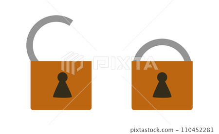 Open and closed padlock icons. Open and closed padlock icons. 110452281