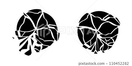 Broken black circle silhouette vector Broken black circle silhouette vector 110452282